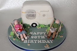 90th birthday caravan cake